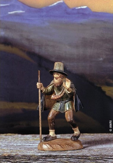 ANRI Bachlechner tiglio - Pastore con mantello 15 cm