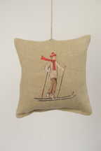 Cuscinetto con stampa alpina imbottito di trucioli di legno di cirmolo