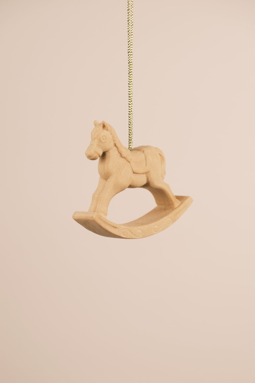 Cavallino a dondolo - addobbo naturale in legno di cirmolo
