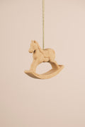 Cavallino a dondolo - addobbo naturale in legno di cirmolo
