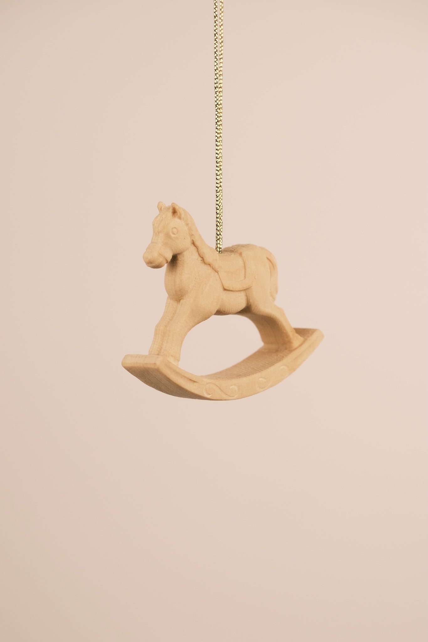 Cavallino a dondolo - addobbo naturale in legno di cirmolo