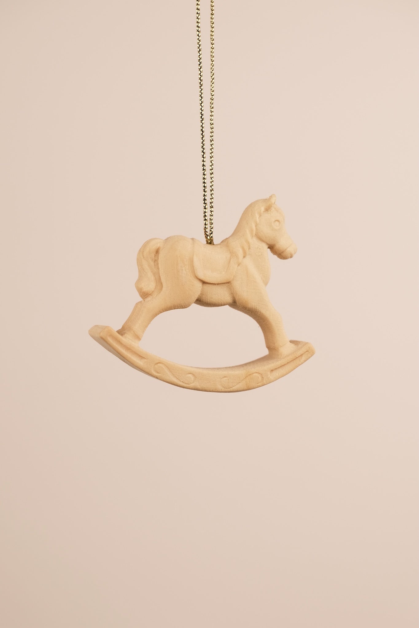 Cavallino a dondolo - addobbo naturale in legno di cirmolo