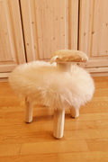 Pecorella in legno di pino con pelliccia di agnello